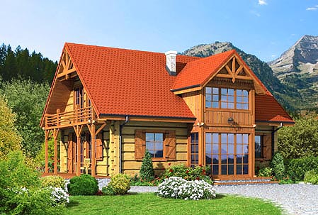 projekt domu Brzoza drewniana