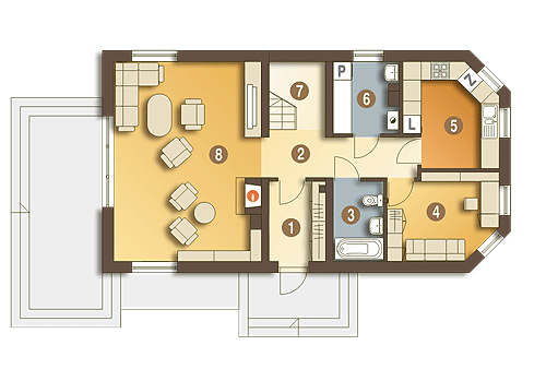 Projekt domu Bolek II bez garażu B (TPR-145) - 122.3m²
