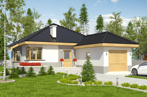 projekt domu Felek z garażem 1-st. A