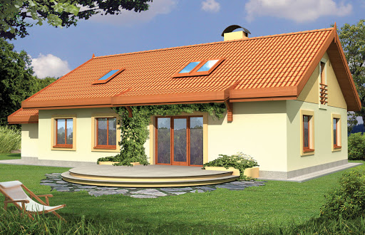 projekt domu Sielanka 30 st. wersja A dach 2-spadowy z pojedynczym garażem